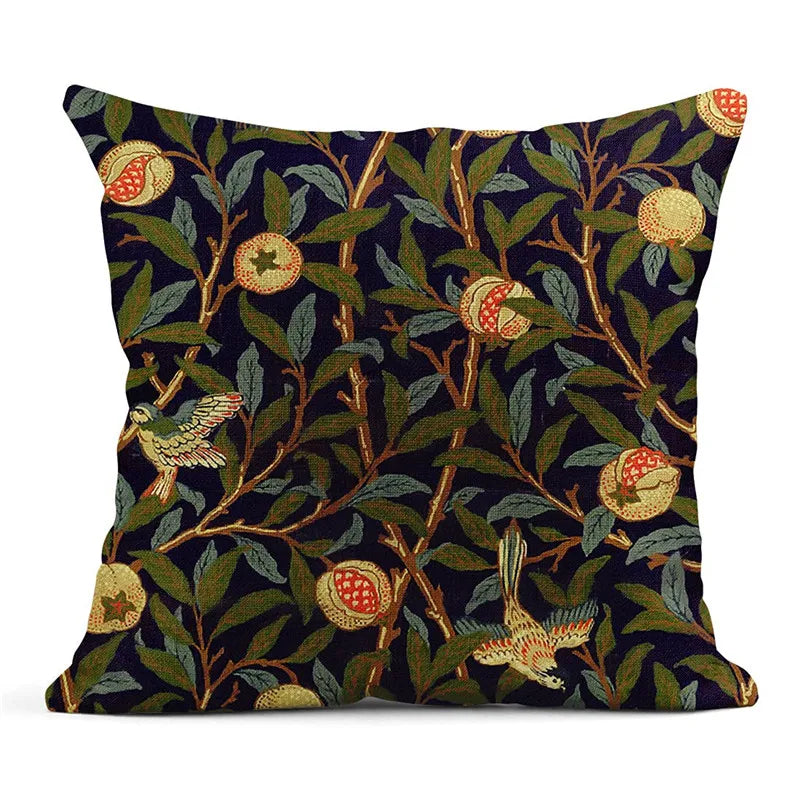 Afralia™ Vintage Flowers Linen Pillowcase 45x45cm Cushion Covers for Living Room Decor