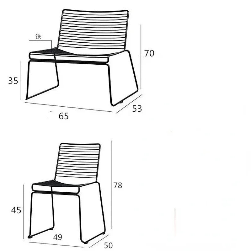 Afralia™ Nordic Iron Dining Chair: Creative Minimalist Design for Small Spaces