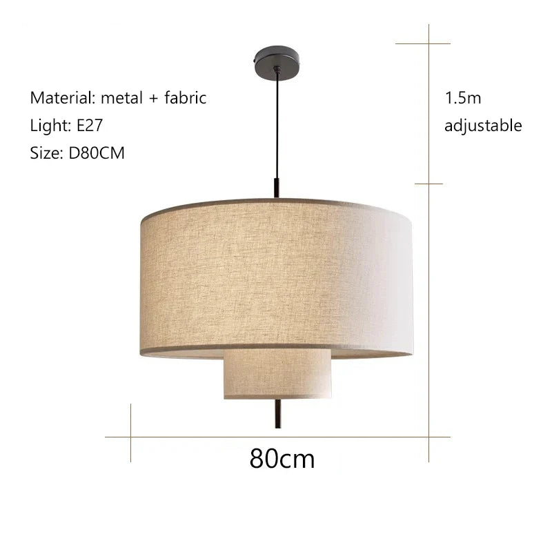 Afralia™ Fabric Chandelier LED Pendant Lights Nordic Minimalist for Living Dining Room