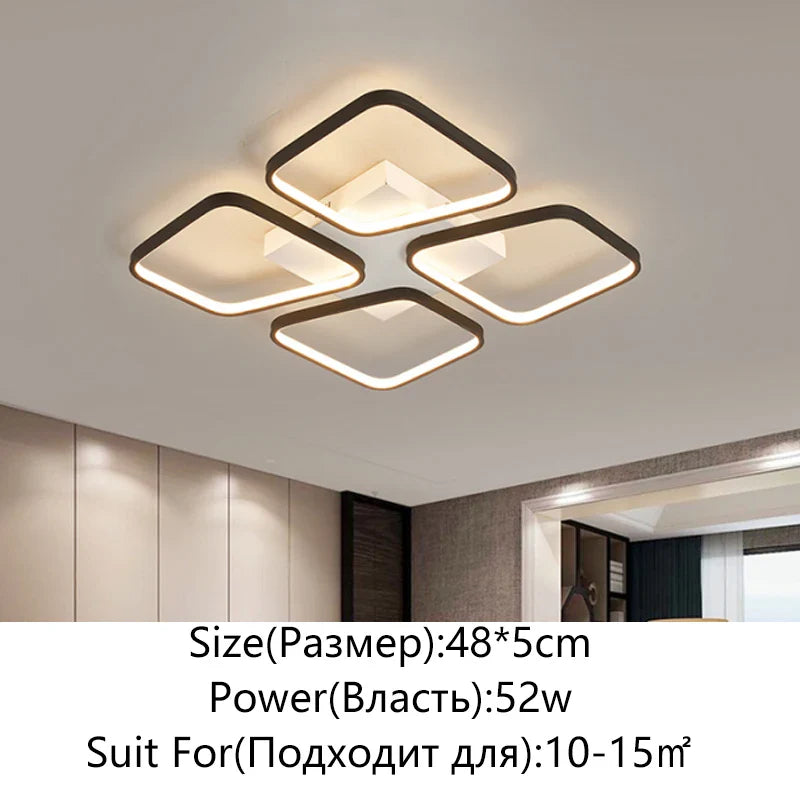 Afralia™ LED Ceiling Lights: Modern, Stylish, Minimalist Black for Living Room and Restaurant