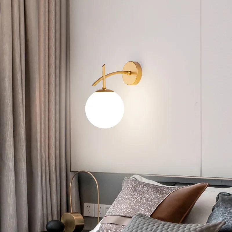 Afralia™ Modern Glass Wall Lamp - Sleek Black Gold Sconce