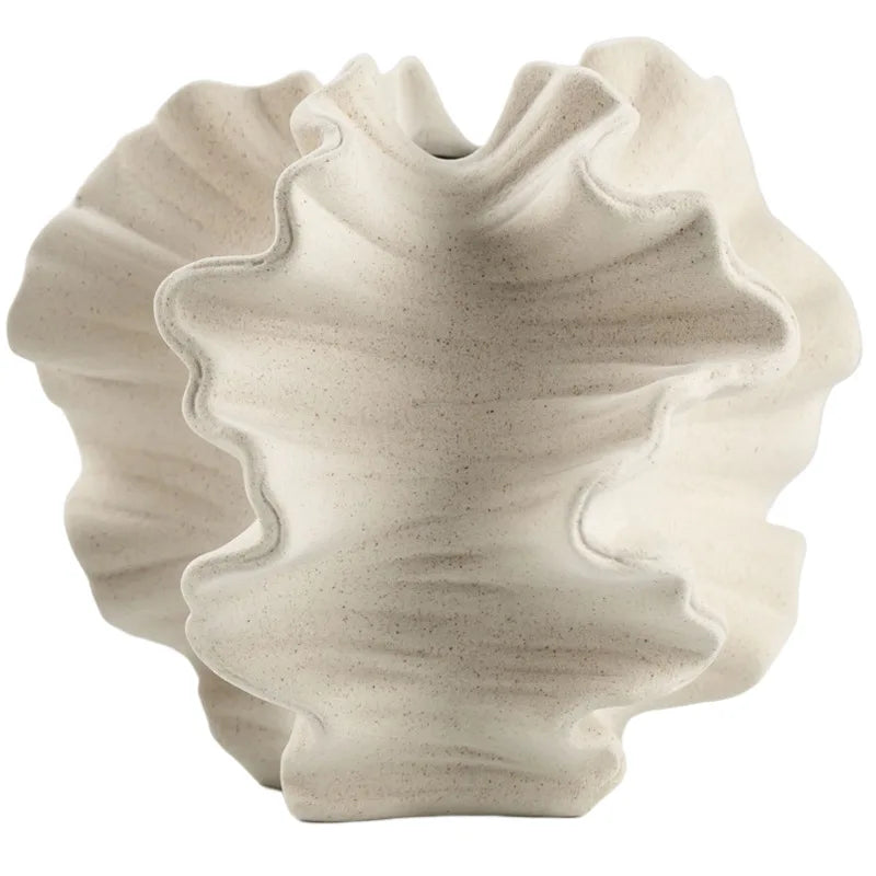 Afralia™ Geometric Petal Porcelain Vase - Stylish Home Décor & Flower Arrangement Accessory