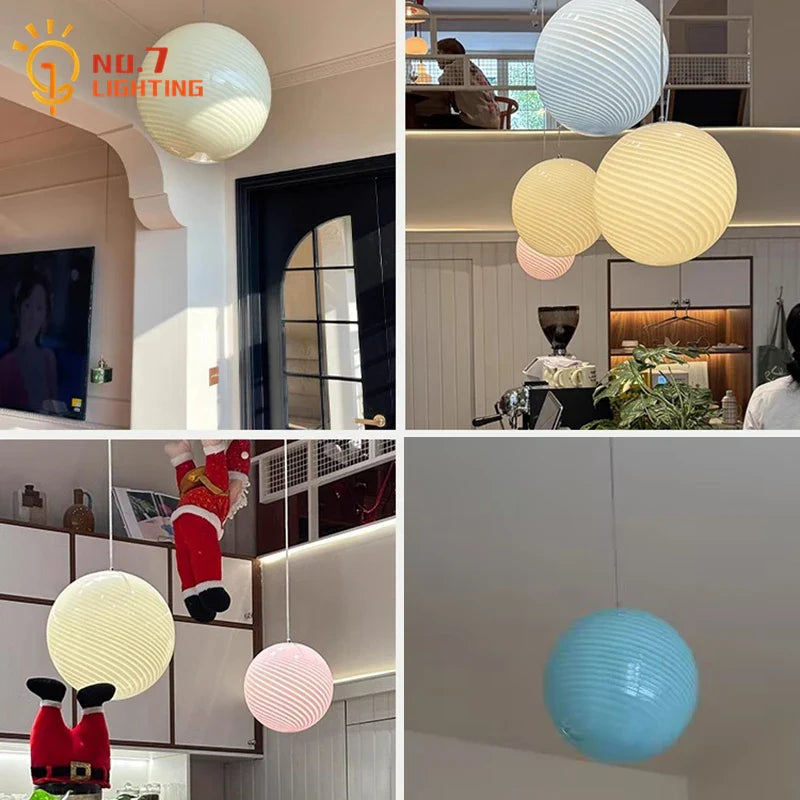 Afralia™ Glass Pendant Lights LED E27 for Dining Room Bedroom