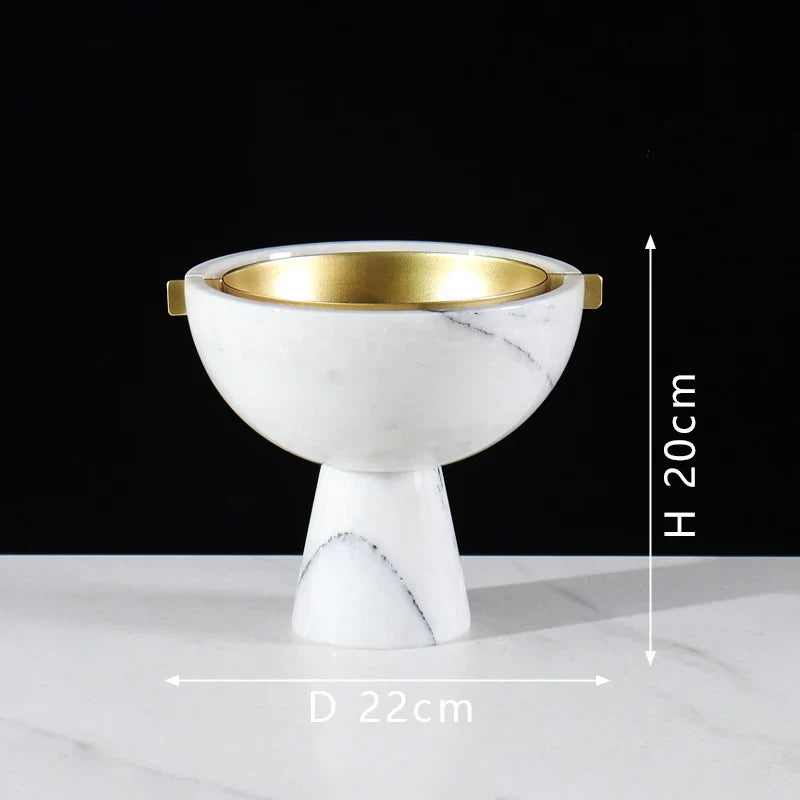 Afralia™ Marble Fruit Bowl: Modern Kitchen & Dining Room Decor Pedestal Tray