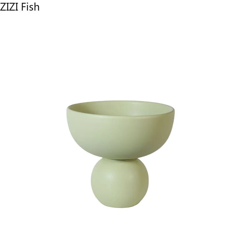 Afralia™ Ceramic Fruits Bowl Tray, Breakfast Dinner Plates, Hotel Restaurant Fruit Plate