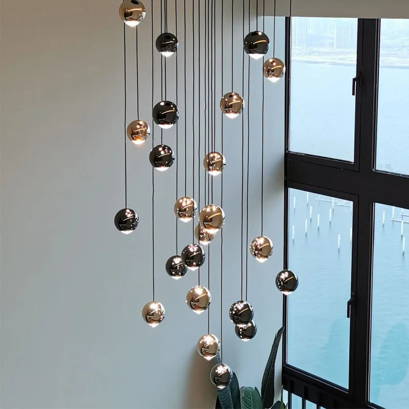 Afralia™ Modern Round Ball Pendant for Villa Living Room Home Decor Lighting