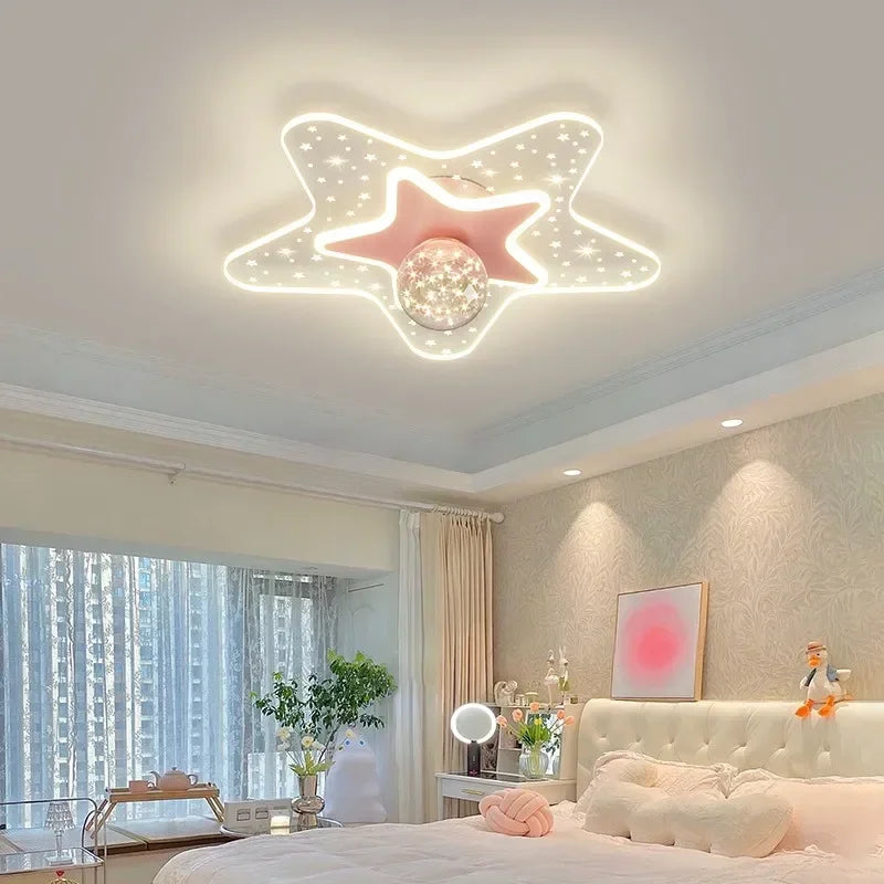 Afralia™ Modern Star LED Ceiling Lights for Living Room Bedroom Children's Room Nursery Lighting