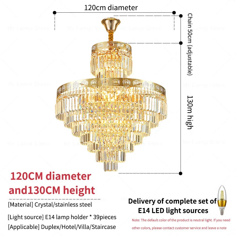 Afralia™ Crystal Villa Chandelier: Modern, Luxury, and Elegant Spiral Staircase Lighting