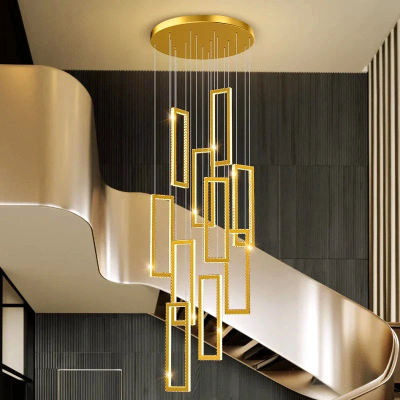 Afralia™ Crystal Chandelier Stair Pendant for Modern Home Decoration & Interior Lighting