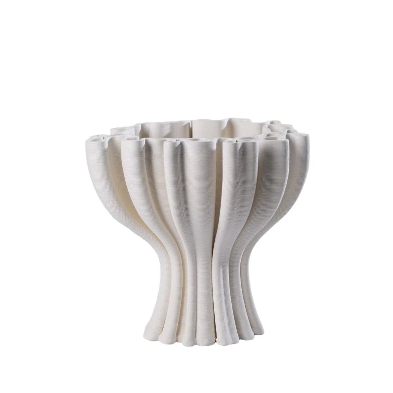 Afralia™ Geometric Ceramic Flower Pot Sculpture Home Decor