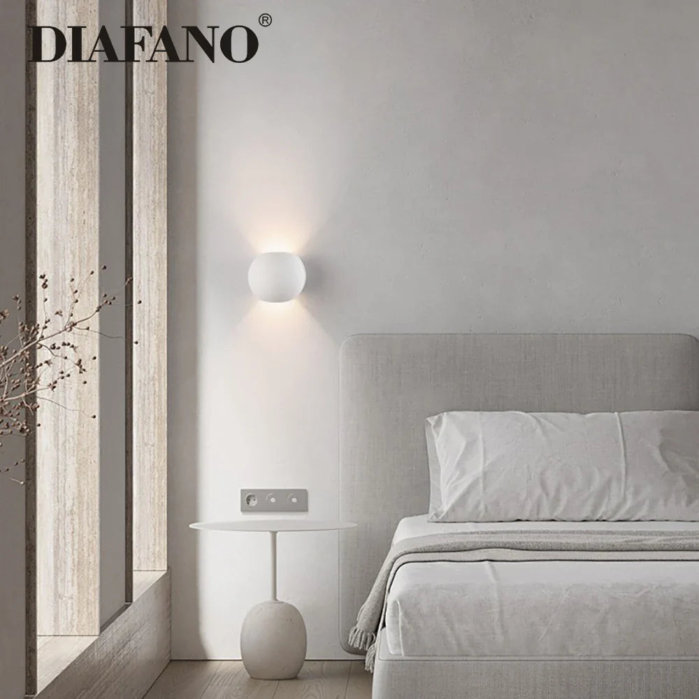 Afralia™ Gypsum LED Wall Lamp 5W Modern Creative Sconces Living Room Bedroom Lighting