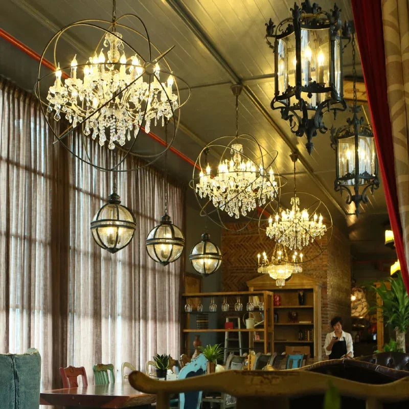 Afralia™ Crystal Chandelier E14 LED Lustre for Living Room Bedroom Kitchen Island