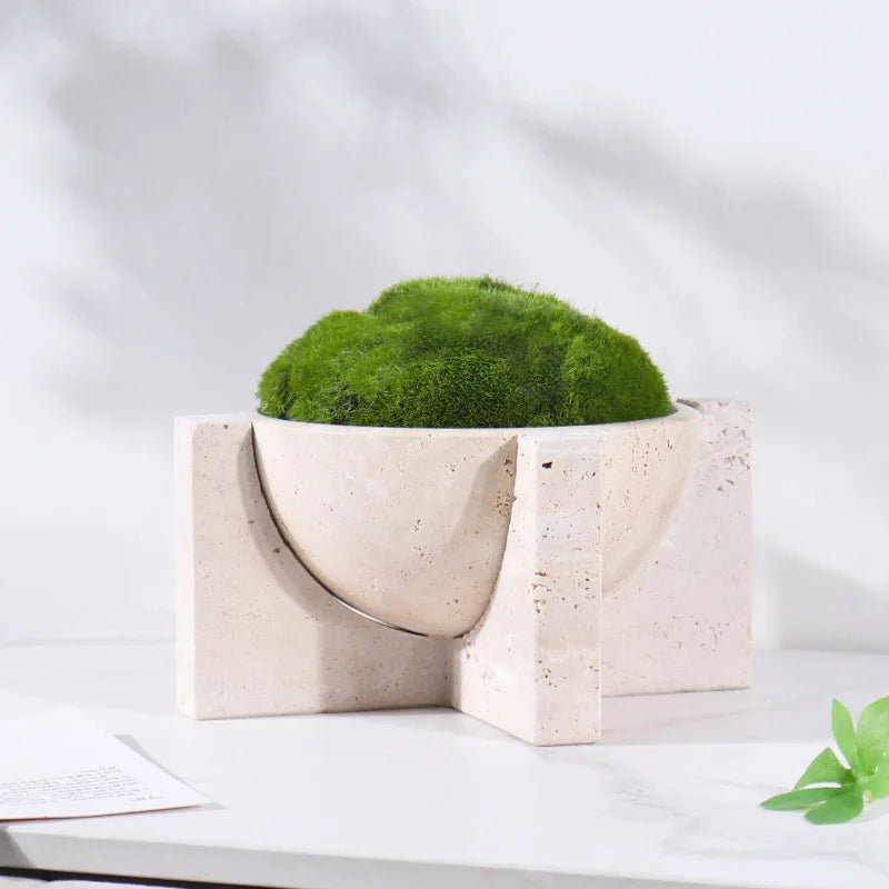 Afralia™ Marble Stone Flower Pots & Tablescape Set for Home & Hotel Decor