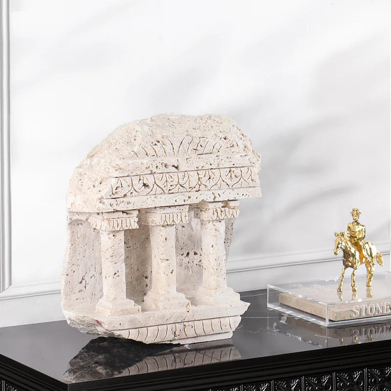 Afralia™ Handmade Marble Medieval Sculptures and Ancient Greek Roman Temple Statue