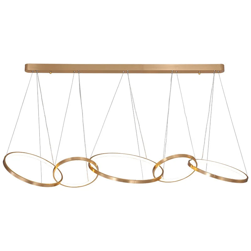 Afralia™ Minimalist Gold Circle LED Chandelier for Modern Dining Room Lighting