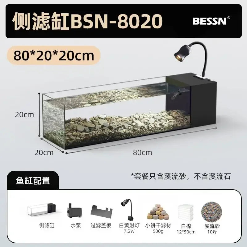 Afralia™ Betta Fish Tank, Acrylic Aquarium Bowl with Top Filtration System