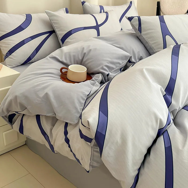 Afralia™ Geometric Print 100% Cotton Bedding Set for All Seasons