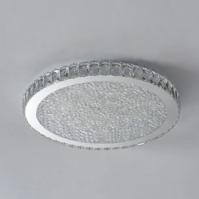Afralia™ Crystal Round LED Ceiling Chandelier - Modern Stainless Steel Light