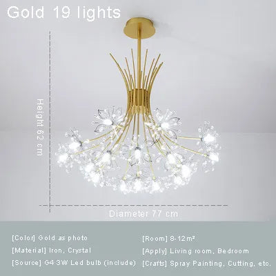 Afralia™ Modern Crystal Ceiling Chandelier for Living Room Bedroom Kitchen Decor