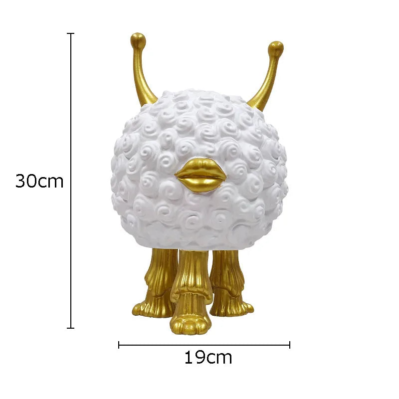 Fluffy Monster Statue Ornament for Modern Home Decor by Afralia™