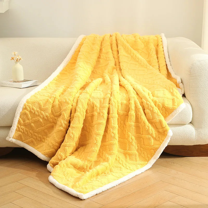 Afralia™ Taffeta Velvet Jacquard Blanket: Luxe, Warm, Skin-Friendly for Office, Sofa