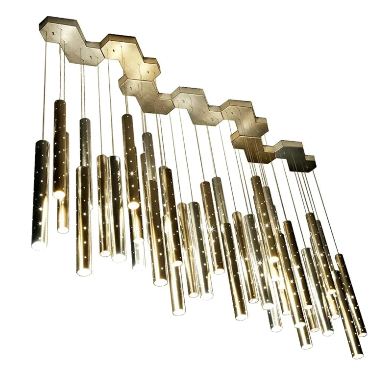 Afralia™ Gold/Silver LED Chandelier for Home, Restaurant, and Beauty Club Lighting