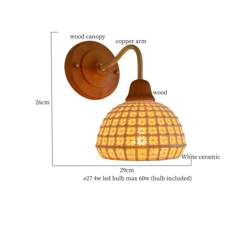 Afralia™ Ceramic Flower LED Wall Light Fixture, Nordic Design for Bedroom, Living Room