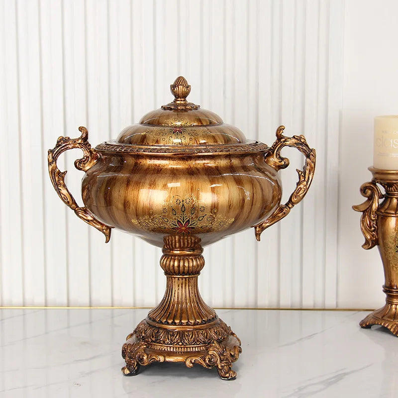 Afralia™ Resin Relief Jar: European Style Decorative Vase & Storage Container
