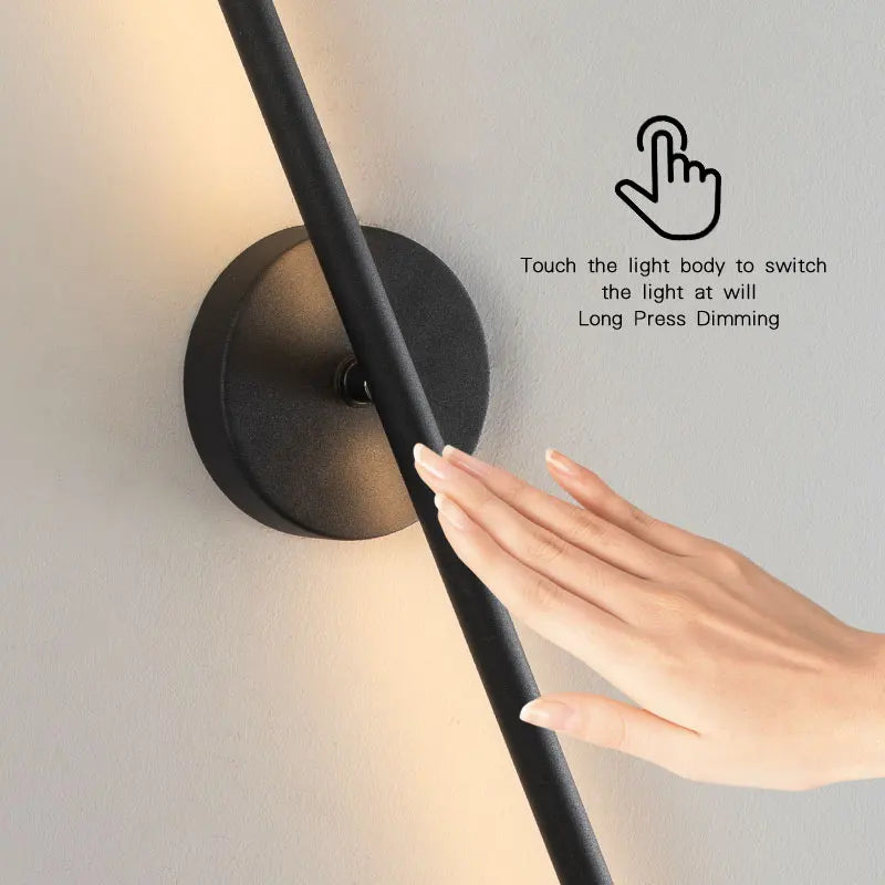 Afralia™ Dimmable LED Wall Sconce Black Wall Lighting for Bedroom Living Room