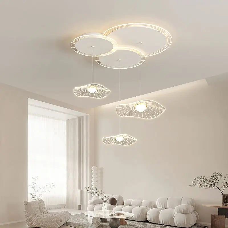 Afralia™ Lotus Leaf LED Pendant Light for Modern Minimalist Living Room, Bedroom, and Dining