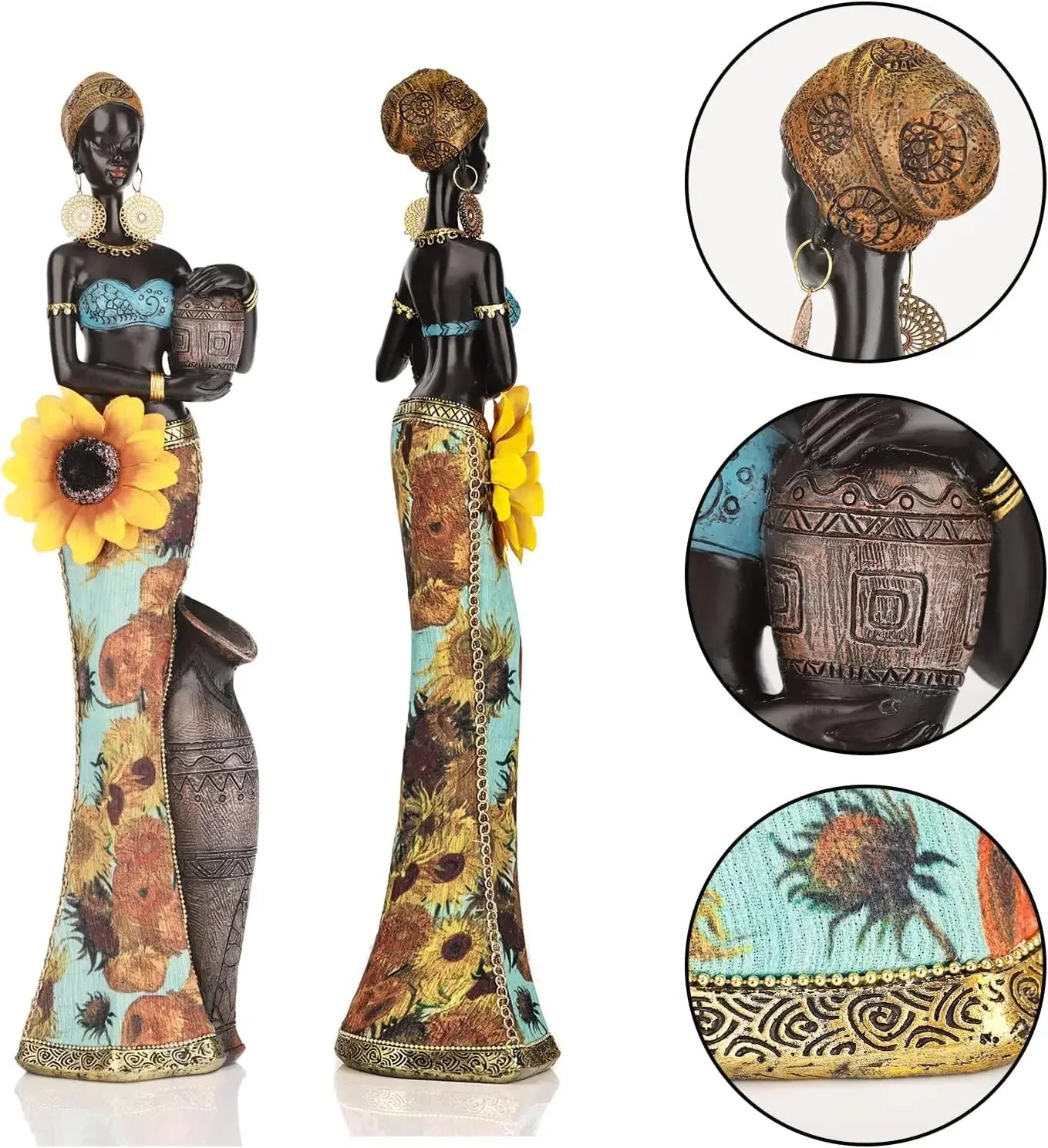 Resin Tribal Sculpture for Home Decor by Afralia™