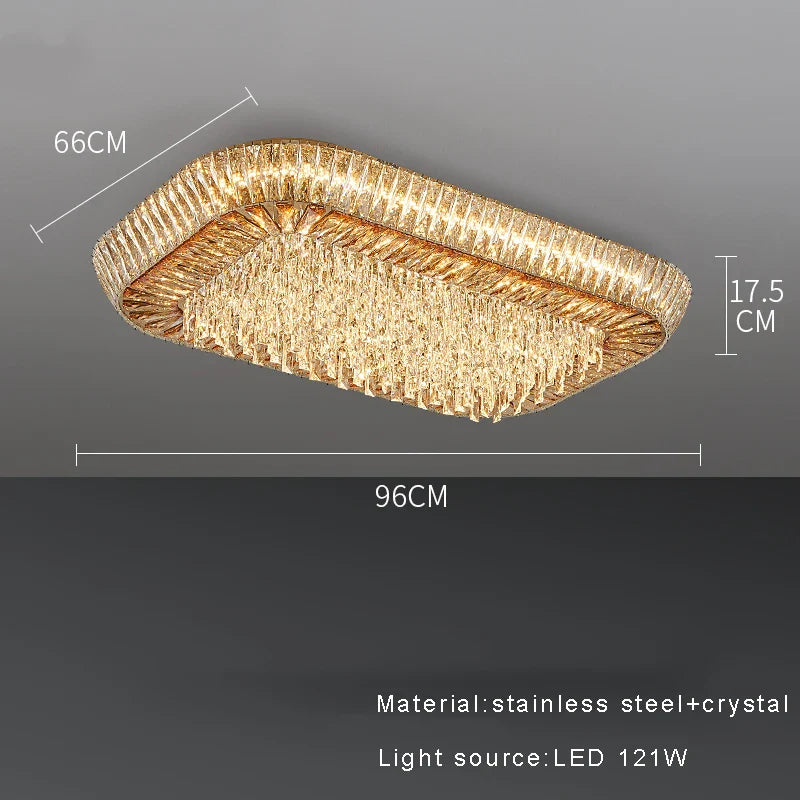 Afralia™ Amber Crystal LED Ceiling Light for Luxurious Home Decor