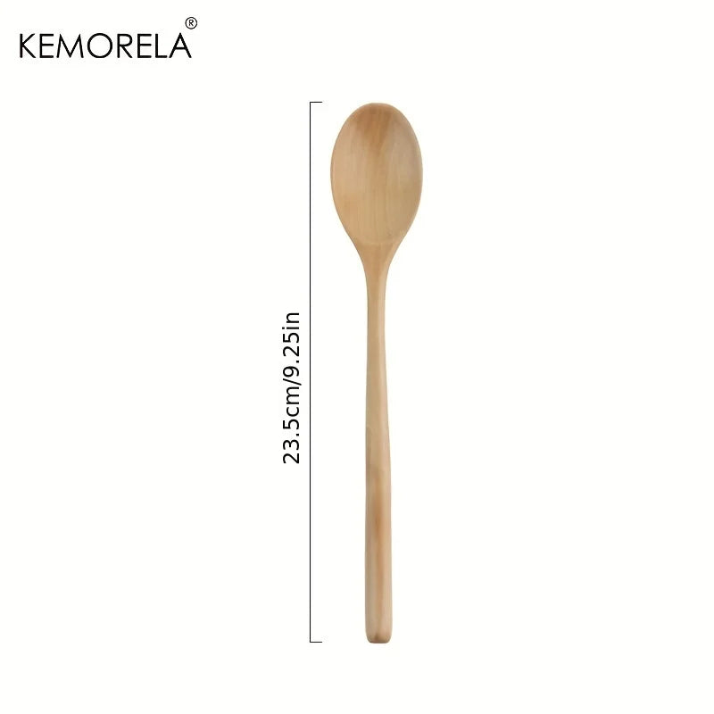 Afralia™ 4-Piece Wooden Spoon Set - Korean Style Natural Wood Soup Tableware