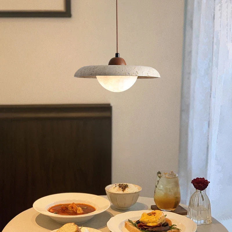 Afralia™ White Glass LED Pendant Light Hanglamp