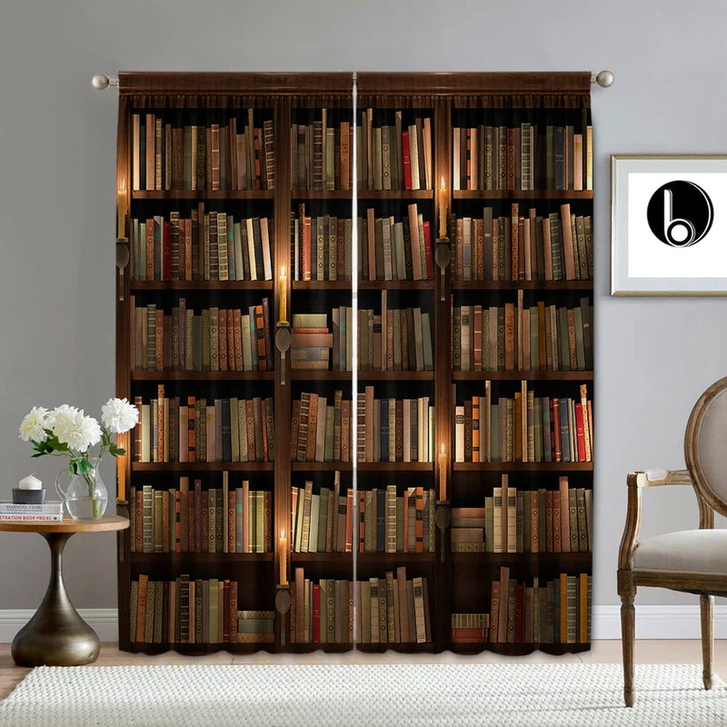 Vintage Wooden Door Bookshelf Curtains by Afralia™: Perfect for Home, Kitchen, Coffee Shop & Living Room