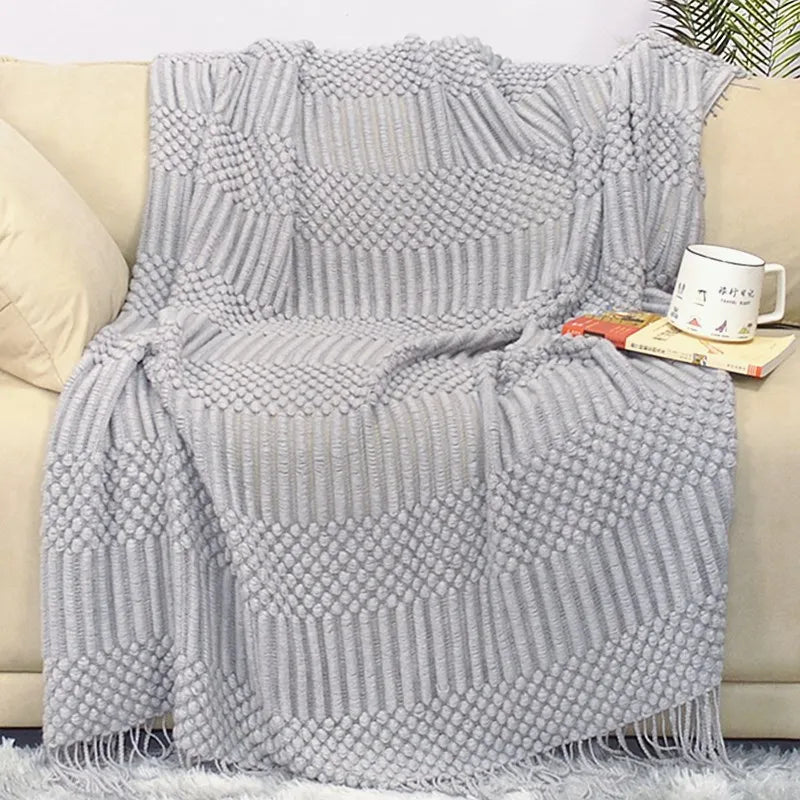 Afralia™ Modern Knit Throw Blanket - Cozy Sofa & Bed Cover