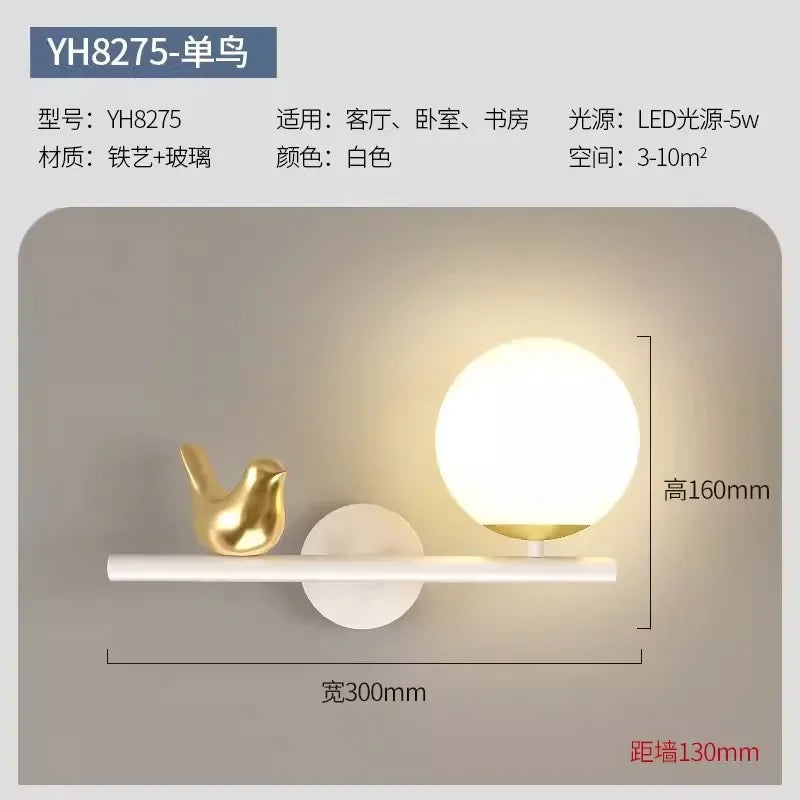 Afralia™ Bird Wall Lights: Modern LED Nordic Living Room Lighting