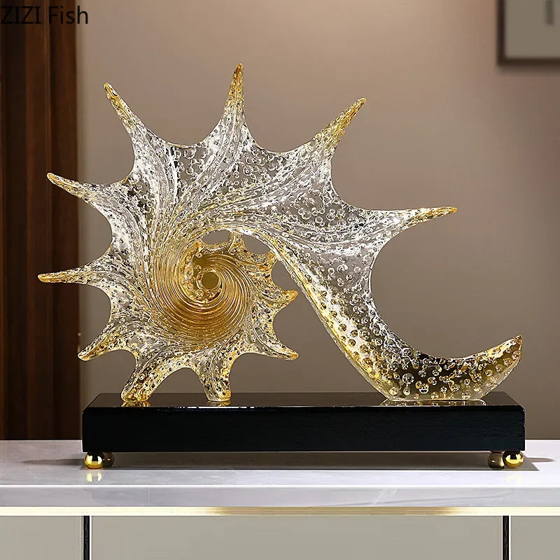 Afralia™ Bubble Conch Sculpture | Resin Desk Decoration | Home Room Aesthetic Decor