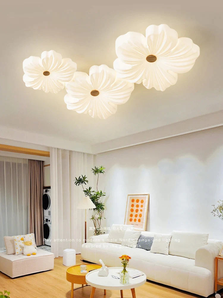 Afralia™ Cream Wind Eye Protection Ceiling Light for Living Room and Bedroom