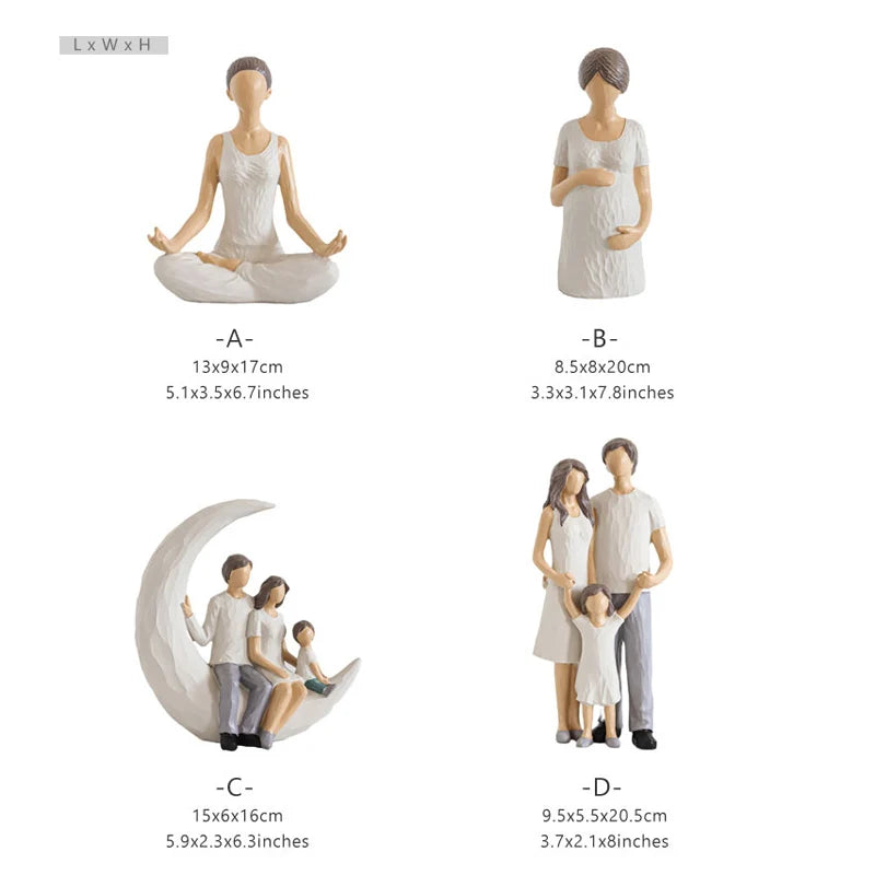Afralia™ Serene Mother, Yoga Woman & Bust Sculpture Set - Hand-painted Miniatures art Gift