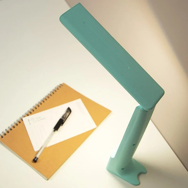 Afralia™ LED Desk Lamp: 3 Colors Touch Dimmable Foldable USB Rechargeable Reading Light