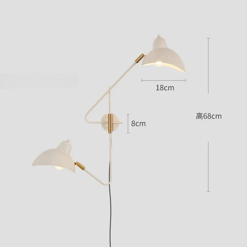 Afralia™ Copper LED Wall Lamp Double Head Rotatable for Living Room Bedroom
