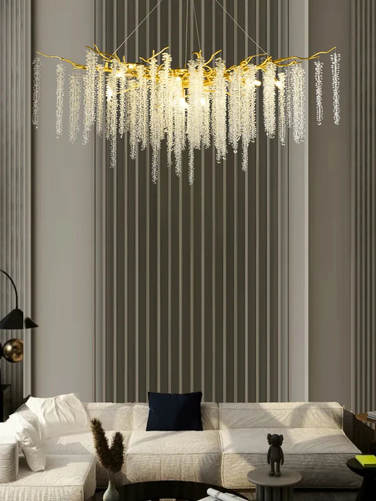 Afralia™ Luxury Crystal Chandelier Pendant Light Modern LED for Living Room Bedroom Restaurant