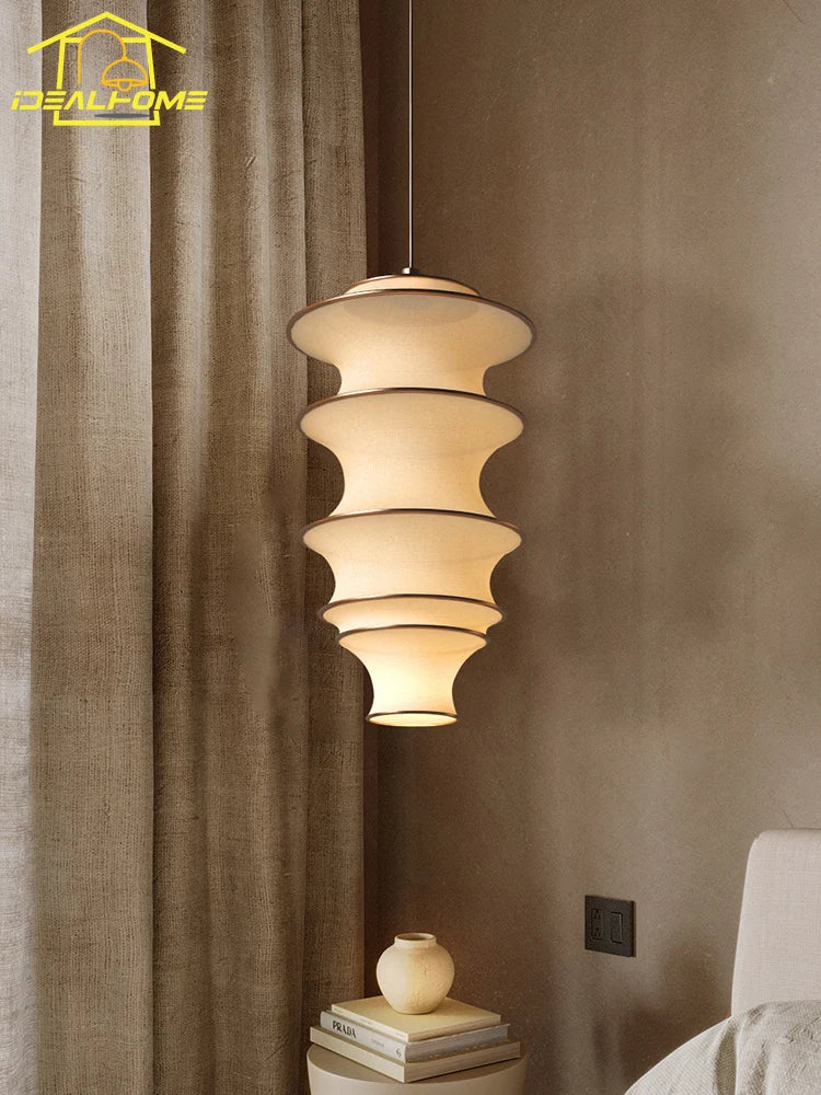 Afralia™ Wabi-Sabi Fabric Art LED Pendant Light for Home Decor and Hospitality