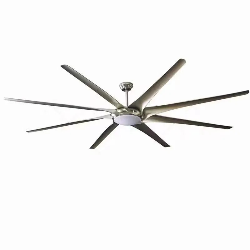 Afralia™ 100" Large Ceiling Fan with Light, DC Motor, Reverse Blades, Stainless Steel Finish