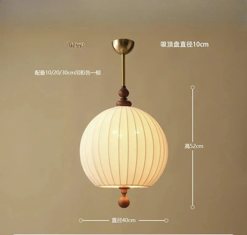 Afralia™ Zen Art Wood Fabric Pendant Light: Vintage Wabi-sabi LED E27 for Bedroom, Restaurant, Tea Room