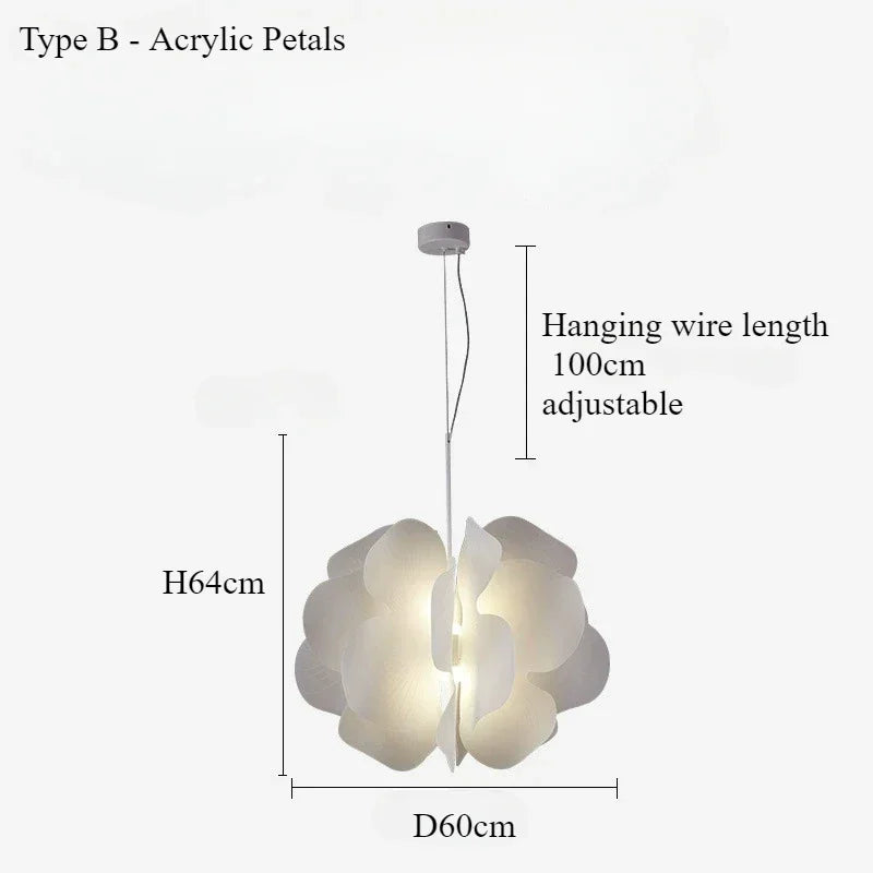 Afralia™ Nordic Ceramic Petals Chandelier LED Pendant Lamp