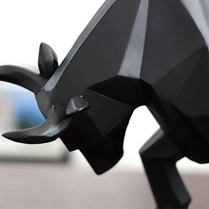 Afralia™ Geometric Bull Sculpture: Modern Abstract Cattle Figurine for Home Decor