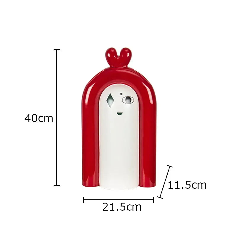 Afralia™ Ceramic Poker Face Vase: Artificial Flower Desk Decoration & Room Decor