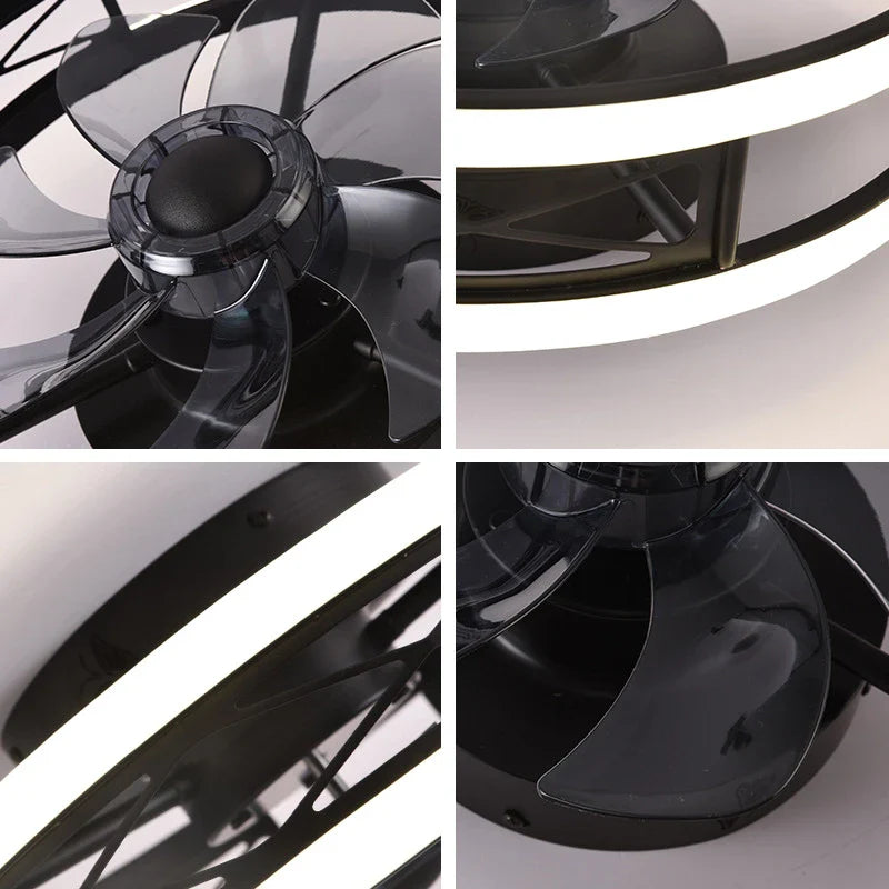 Afralia™ Modern Remote Control Ceiling Fan Light for Living Room Bedroom Dining Area